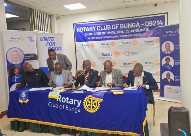 THE SIGNING OF MOUs on 19th. 08. 2025 by RCs Kansanga, Muyenga Breeze, Muyenga Sunday Sunset & RC Bunga (Host Club) AT SIR JOSE HOTEL, for KITANDA WASH GG PROJECT READY FOR IMPLEMENT