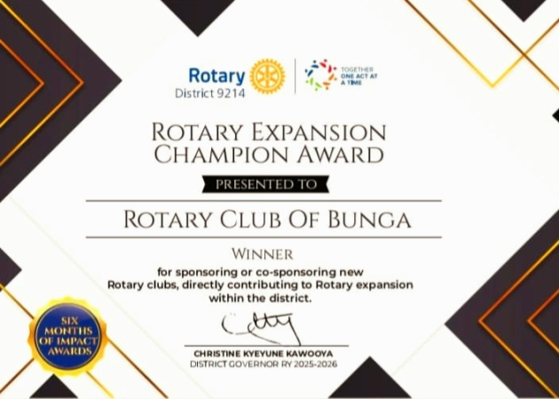 Awards Won By Rotary Club of Bunga Action year 2025-2026